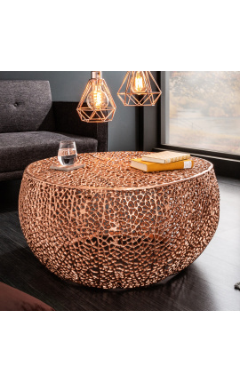 Кругъл "Cory" кафе маса в стомана и мед цвят метал 80 cm