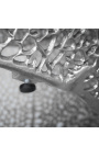 Stor oval "Cory" kaffebord i stål och silverfärgad metall 120 cm