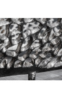 Nagy ovális "Cory" kávéasztal acél és ezüst színes fém 120 cm