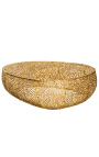 Didelis ovalas "Koris" kavos stalas iš plieno ir aukso spalvos metalo 120 cm