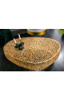 Stor oval "Cory" kaffebord i stål och guldfärgad metall 120 cm