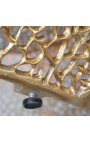 Stor oval "Cory" sofabord i stål og guldfarvet metal 120 cm