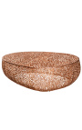 Stor oval "Cory" sofabord i stål og kobber farvet metal 120 cm