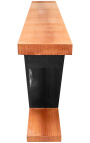 Консоль в стиле ар-деко из шпона бука и лакированная подставка черного цвета
