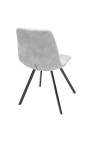 Σετ 4 καρέκλες τραπεζαρίας design "Nalia" σε γκρι σουέτ ύφασμα με μαύρα πόδια