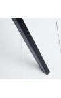 Set von 4 "Nalia" design esszimmerstühle in grau wildleder stoff mit schwarzen beinen