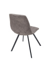 Set of 4 "Nalia" design dining chairs in taupe suede fabric with black legs