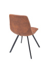 Soubor 4 "Nalia" design jídelních židlí v čokoládové suede tkanině s černými nohama