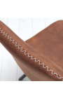 Sæt af 4 "Nalia" design spisestue stole i chokolade ruskind stof med sorte ben