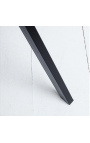 Set av 4 "Nalia" design spisestoler i sjokolade suede vev med svarte ben