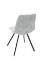 4 komplektas "Nalia" dizaino valgomojo kėdės iš pilko suede audinio su juodomis kojomis