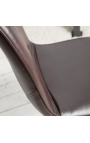 Комплект от 4 дизайнерски трапезни стола "Налия" в кафява изкуствена кожа с черни крака