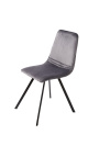 Soubor 4 "Nalia" design jídelních židlí v tmavě šedém sametu s černými nohama