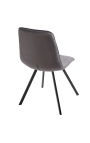 Set of 4 "Nalia" design dining chairs in dark grey velvet with black legs