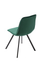 Комплект от 4 дизайнерски трапезни стола "Nalia" в зелено кадифе с черни крака