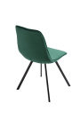 Ensemble de 4 chaises de repas "Nalia" design en velours vert avec pieds noirs