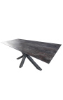 "Oceanis" jídelní stůl v černém oceli a lávy vypadají keramické vrchol 180-225
