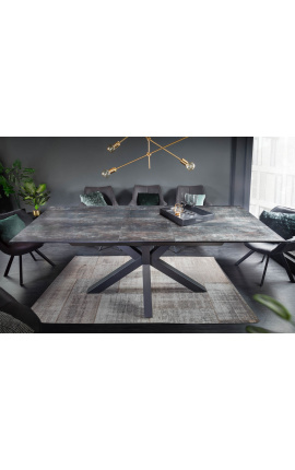 "Oceanis" spisebord i sort stål og lavalyd ser keramisk ud 180-225