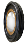 Round convex speil kalt "hestens speil" med svart og gull ramme