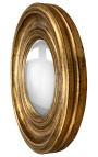 Round convex spiegel genoemd "de spiegel van de wit" met patineerde gouden frame