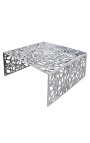 Mesa de café cuadrado Absía en acero y metal plata 60 cm