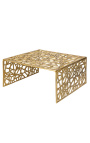 Square koffie tafel "Absy" in staal en goud metaal 60 cm