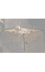 Square koffie tafel "Absy" in staal en goud metaal 60 cm