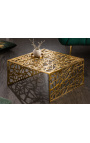 Square koffie tafel "Absy" in staal en goud metaal 60 cm