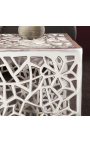 Set von 2 "Abs" quadratische seitentische aus stahl und silber