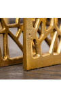 Conjunto de 2 mesas laterales cuadradas Absy en acero y metal de oro