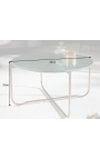 Round coffee table "Lucy" green marble top with gold stand