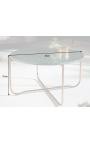 Round koffie tafel "Lucy" groene marmer top met gouden stand