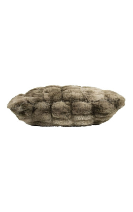 Gray faux fur cushion 45 x 45