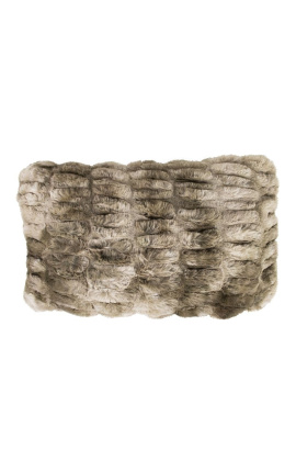 Gray faux fur cushion 30 x 50