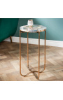 Round "Lucy" side tafel met agate en onyx top met gilded metalen voet