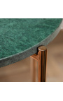 Table d'appoint ronde "Lucy" plateau en marbre vert avec pied en métal doré