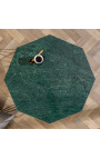 Mesa de café Octagonal Diamo con tapa de mármol verde y metal de color latón