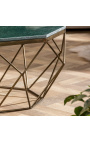 Mesa de café Octagonal Diamo con tapa de mármol verde y metal de color latón