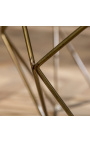 Octagonaali "Diamo" kahvipöytä, jossa on vihreä marmuri ja brass-väri metalli
