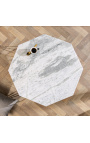 Octagonal "Diamo" kaffebord med vit marmor topp och mässing-färgad metall