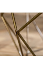 Octagonaali "Diamo" kahvipöytä valkoisella marmorilla ja brassilla-väri metalli