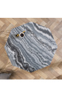 Octagonal "Diamo" sofabord med grå marmor top og sort-farvet metal