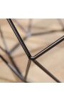 Восьмиугольный журнальный столик "Diamo" с серой мраморной столешницей и металлом черного цвета
