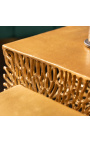 Conjunto de 2 mesas laterales Cory en acero y metal de oro