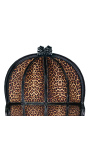 Grand portera baroka stila krēsla leoparda audums un melns koks