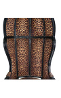 Krzesło Grand Porter w stylu barokowym, tkanina w panterkę i czarne drewno