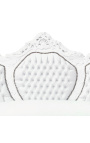 Sofá barroco em imitação de pele branca e madeira lacada a branco