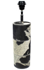 Black and white cowhide round lamp base