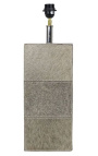 Pied de lampe rectangulaire en peau de vache gris