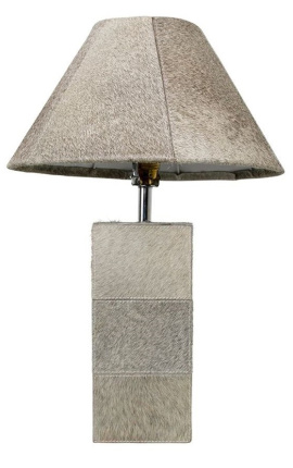 Base de llum rectangular en pell de vaca gris